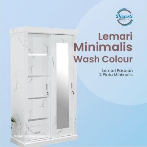 Lemari Pakaian 2 Pintu Minimalis Wash Colour