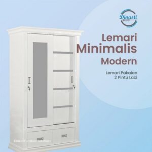 Lemari Pakaian 2 Pintu Modern Laci