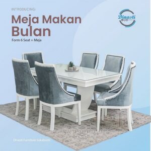 Meja Makan Bulan Form 6 Seat + Meja