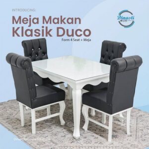 Meja Makan Klasik Duco Form 4 Seat + Meja